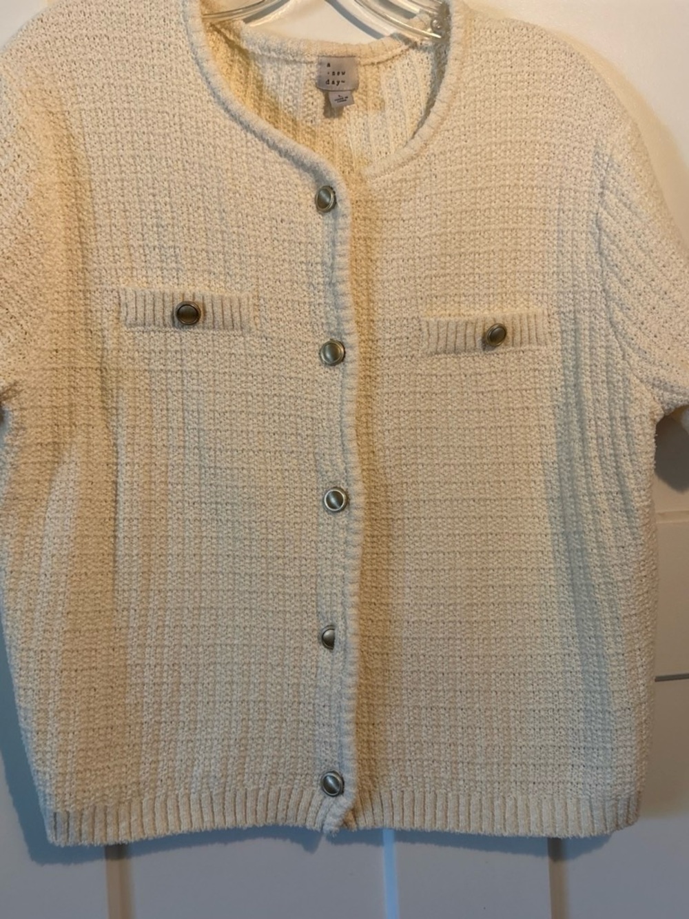 a new day Cream Short-Sleeve Button-Front Cardigan - Picture 1 of 2